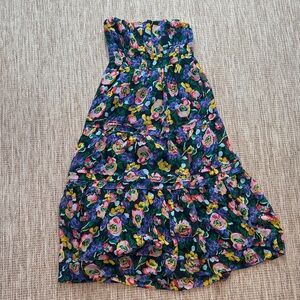 Anthropologie: Floral Strapless Women's Dress
